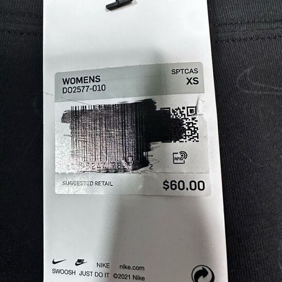 NWT Nike Elastic Waist High Rise Printed Pull-On Active Leggings Black XS - Picture 4 of 4